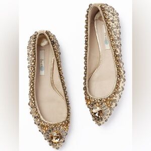 Boden gold jewelled flat pump 37.5